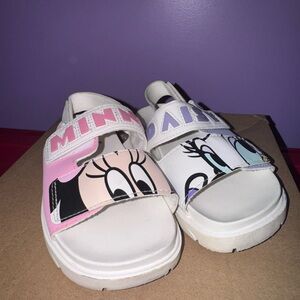 Zara Minnie Mouse/Daisy Duck Kids Sandals - Pink and White